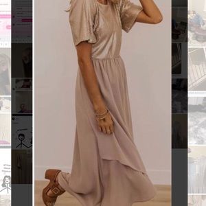 Brand new Roolee Size-L champagne color dress